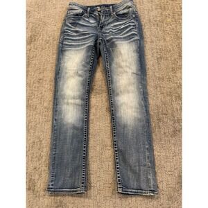 Buckle BKE Alec Jeans Size 29x30 Blue Denim Straight Stretch Distressed (Y)